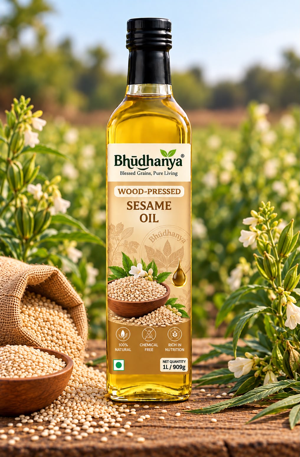 Bhūdhanya wood-pressed sesame oil